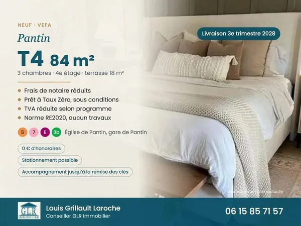 Appartement 4 pièces 84 m²