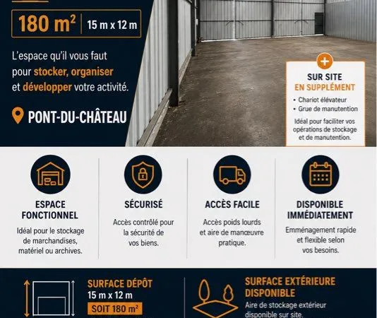 À LOUER - DÉPÔT 300 m²