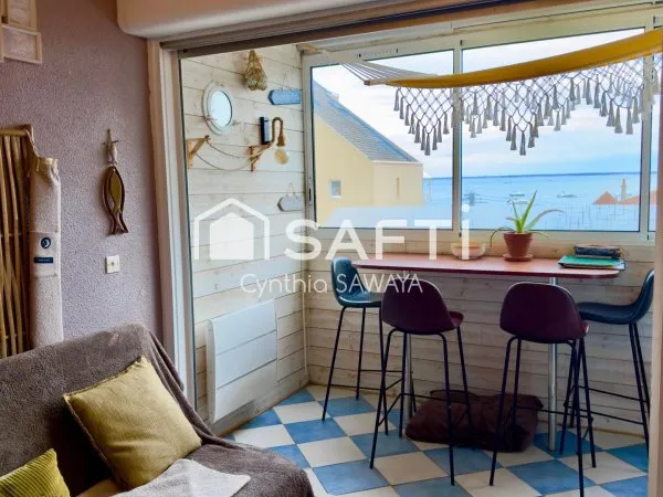 Studio cabine T1bis à la pointe de l'aiguillon avec vue bassin