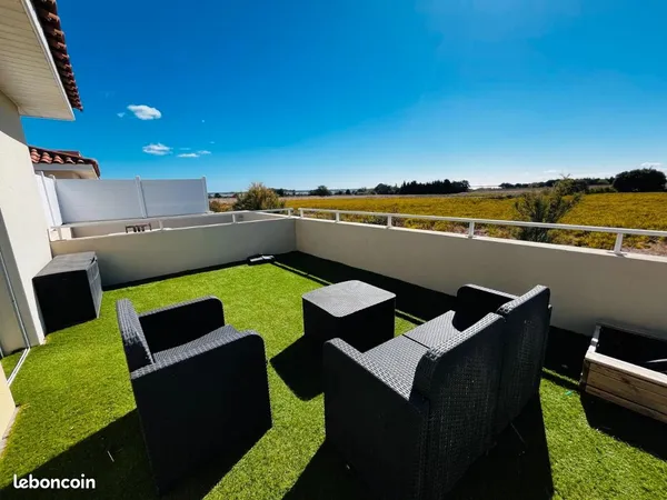Maison T3 avec vue mer, terrasse plein sud et jardin