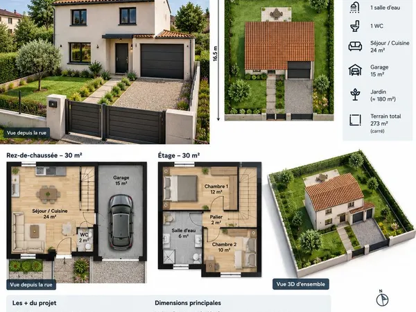 Terrain constructible à viabilisé