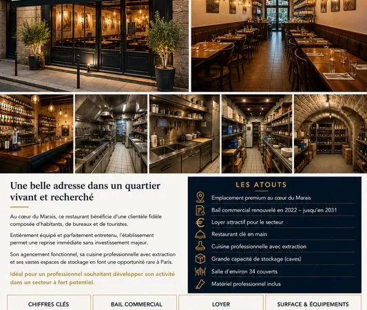 Restaurant 70 m² Paris