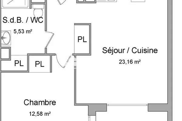 Appartement 2 pièces 41 m²