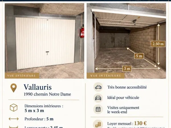 Garage fermé à louer Vallauris