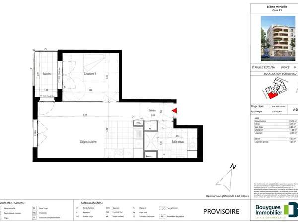 Appartement 2 pièces 44 m²