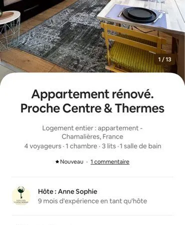 Location meublé renové 31 m2 , Chamalières via Airbnb