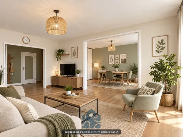 Appartement 4 pièces avec balcon, cave et stationnement couv