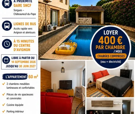 Colocation étudiant à 15 minutes d'Avignon