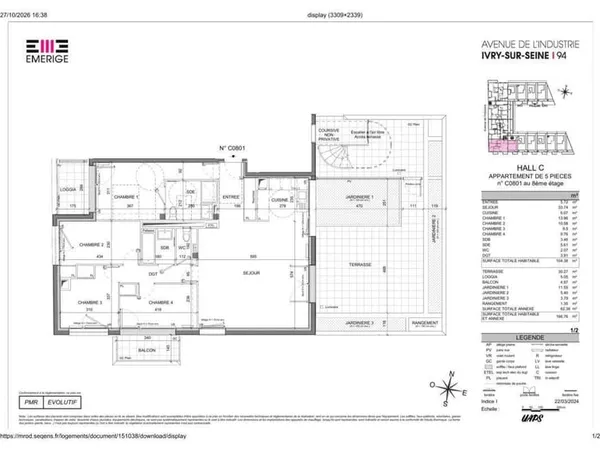Appartement 5 pièces 104 m²
