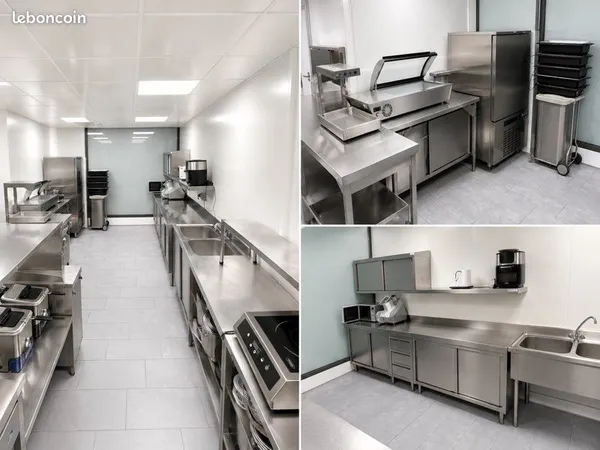 Local commercial avec cuisine professionnelle équipée