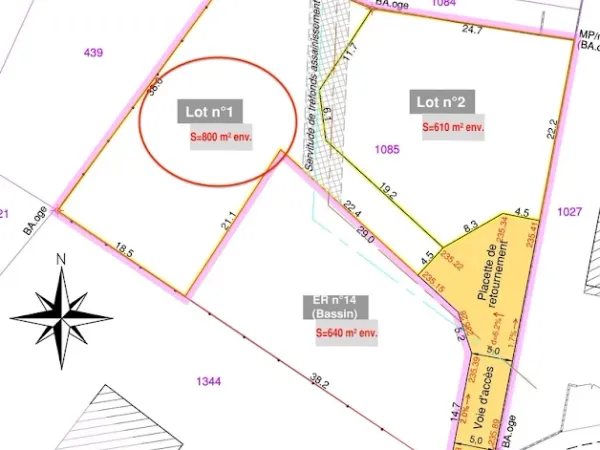 Terrain 802 m²