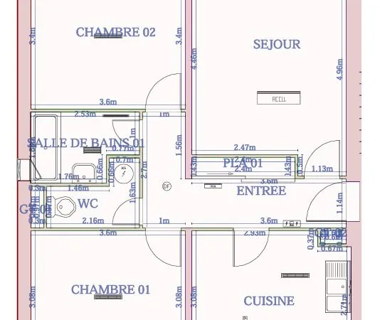 Appartement 3 pièces 66 m²