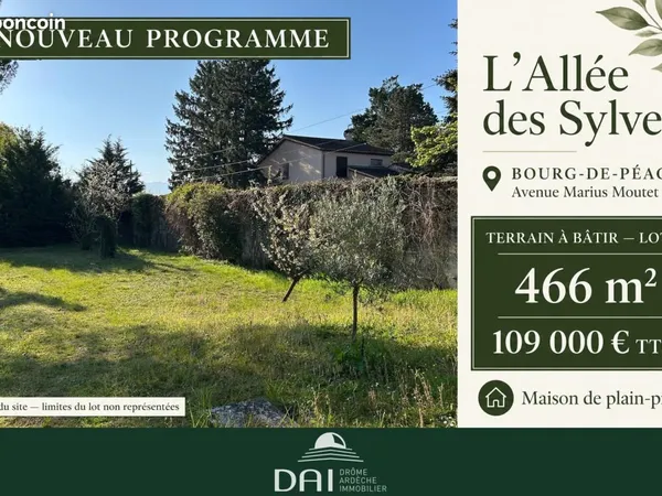 Terrain 466 m² Bourg De Peage