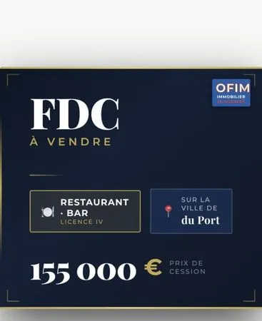 A Vendre -Fonds de Commerce Bar Licence IV/ Restaurant de 160m2