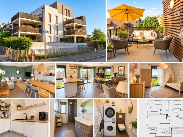Apparemment 81 m² - Traversant - Terrasse 15 m² plein sud - Vue dégagée - Ascenseur- Garage - Réside