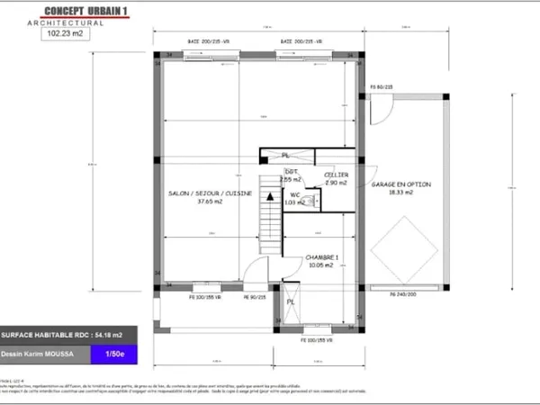 Terrain 450 m²