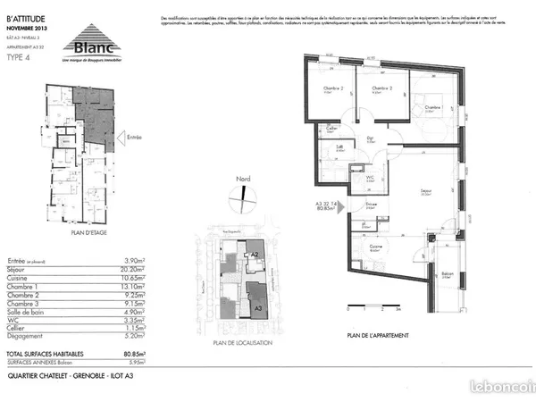Appartement 4 pièces 81 m²
