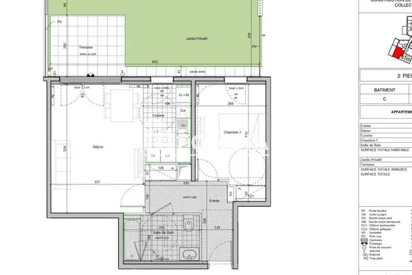 Appartement 2 pièces 52 m²