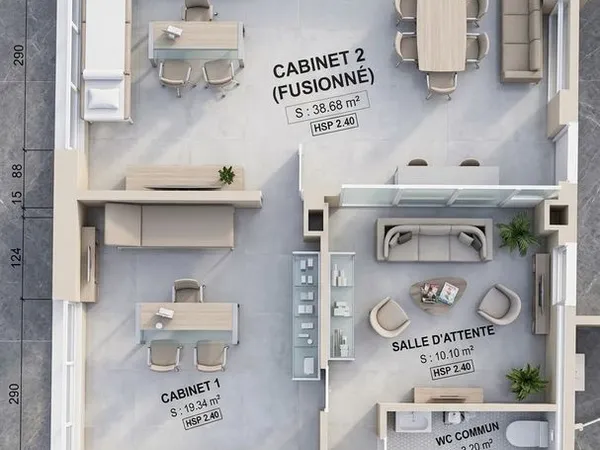 Bureaux/ Cabinets 70m2- Cholet (idéal Psychologue, Thérapeute, Ostéo...)