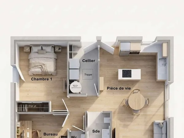 Maison 2 pièces 59 m²