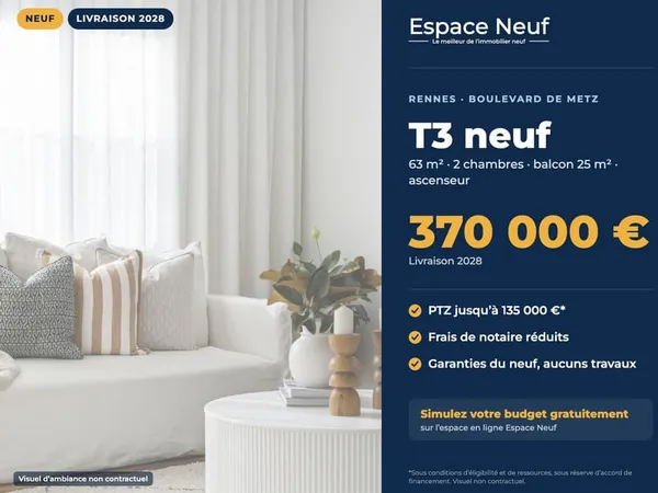 RENNES THABOR - FOUGERES (Bd de Metz) - Appartement T3 avec