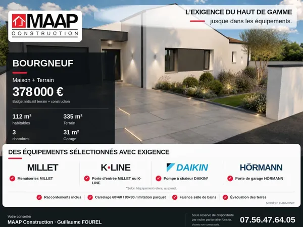 Projet de construction · Bourgneuf - Projet Harmonie avec garage de 31 m²