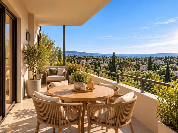 T4 expo sud au nord d'aix avec belle terrasse et belle vue dégagée
