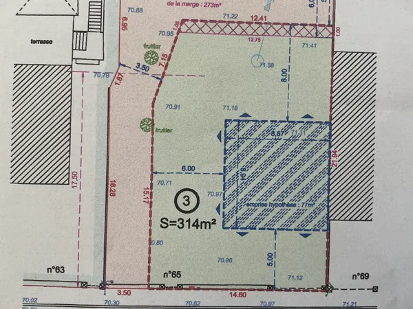 Terrain en individuel 314 m²