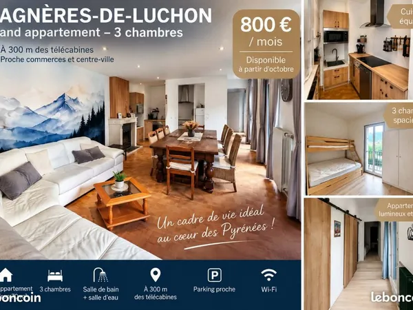 Superbe T5 à louer à l'année - Charges incluses - Luchon