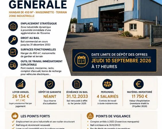 Fonds de commerce, quincaillerie 450 m² BRIERES LES SCELLES