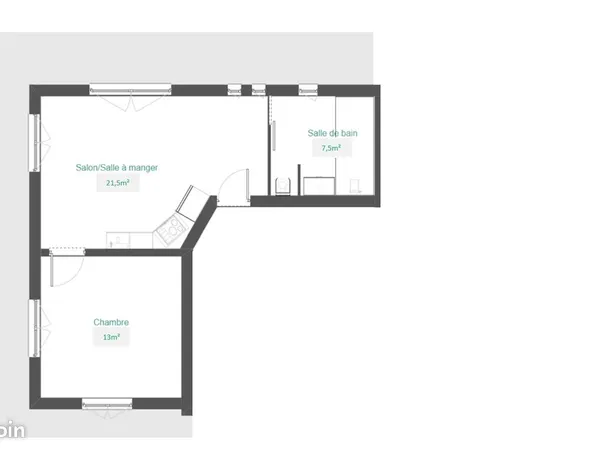 Appartement T2 à rénover et à aménager entièrement - 42m2- Granville quartier Jean-Jaurès