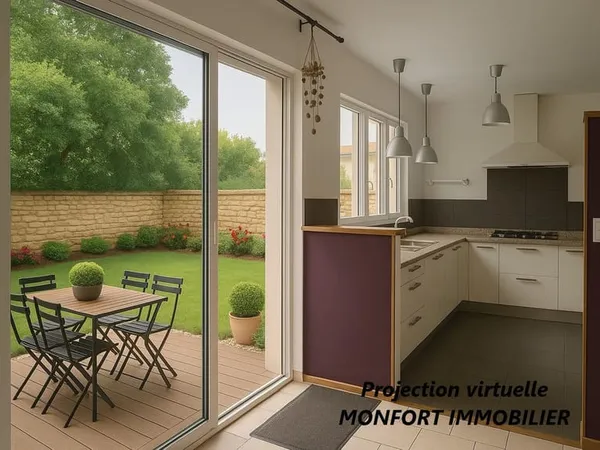 Maison de ville en pierre rénovée 5 chambres (ou 4 + bureau), jardin avec cuisine d'été 157 m2