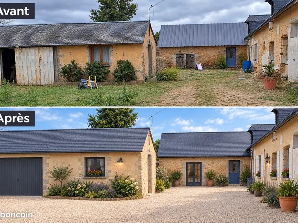 Longère de 130 m² avec grenier + 3500m² de Terrain sans vis à vis + Dépendances + 3 Boxs