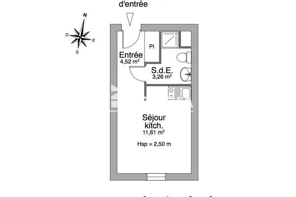 Appartement 1 pièce 19 m²