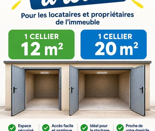 Cellier - Box de 12 M2 a 25 ,M2 quartier Barbz