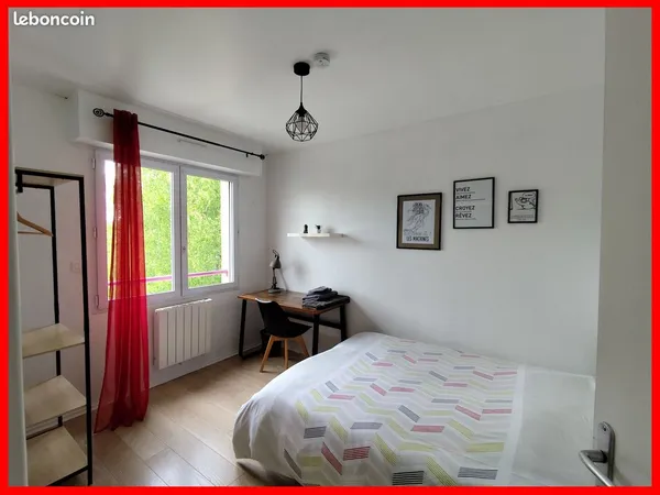 Chambre coté jardin en colocation grand confort 80m2 - Pont du Cens / Gaudinière / Beauséjour