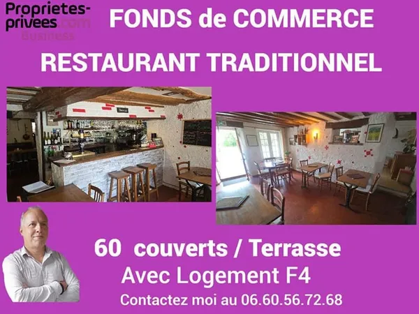 Secteur DREUX - Restaurant traditionnel 100 m² + logement F4