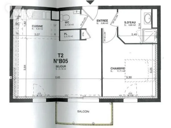 Appartement 2 pièces 48 m²