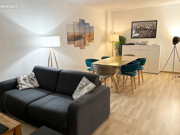 Location appartement meublée 74m2 Rouen gare avec 2 chambres, idéal colocation ou couple