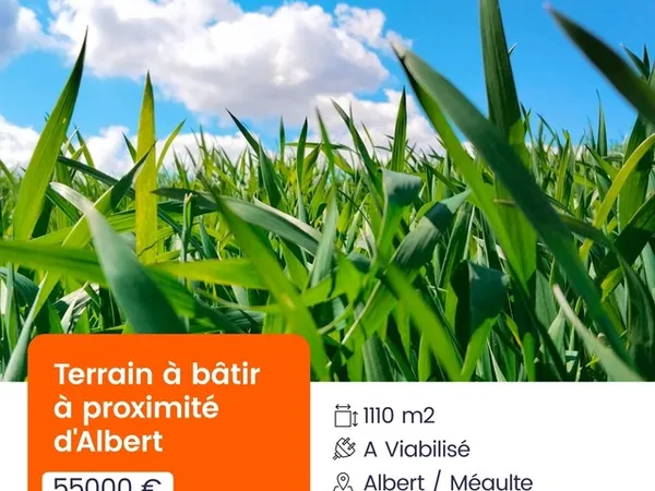 Terrain à vendre de 1 110,00 m² DERNANCOURT (80)