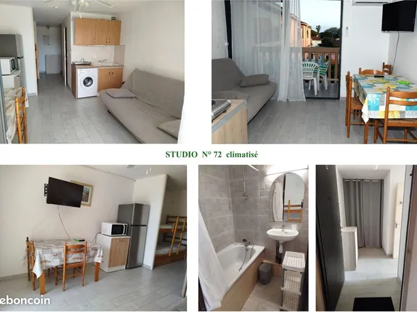 Particulier - Studios meublés rdc ou étage, parking et gardiens - Sept à juin - Canet Plage