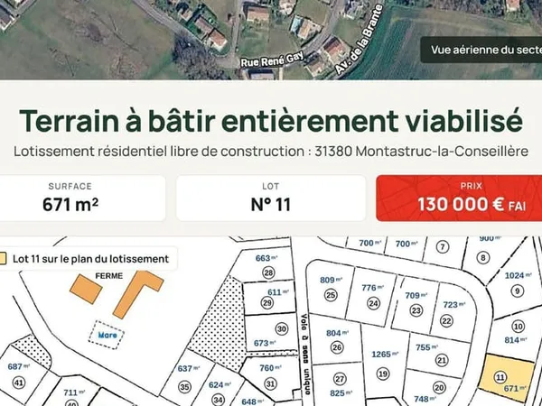 Terrain 671 m²