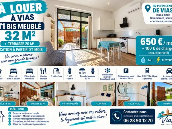 Appartement 2 pièces 32 m²