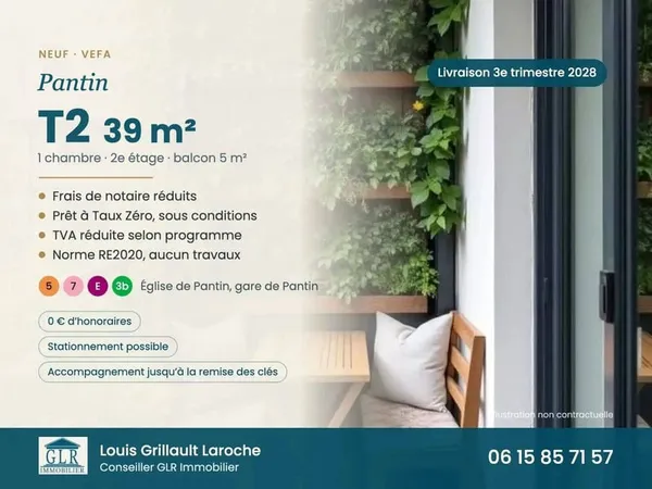 Appartement 2 pièces 39 m²