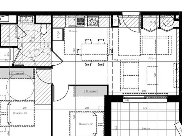 Appartement 2 pièces 57 m²