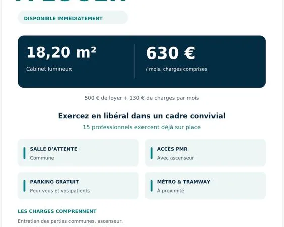 Local dans maison médicale à louer