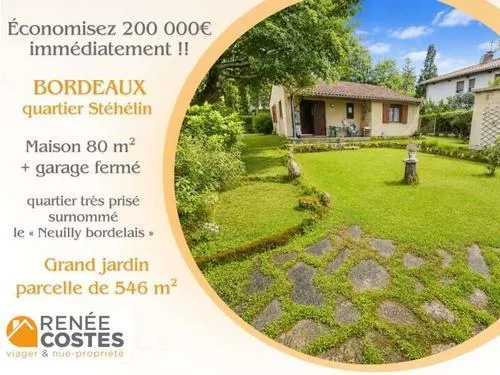 Vente en nue propriété - F72 ans - BORDEAUX (33200)