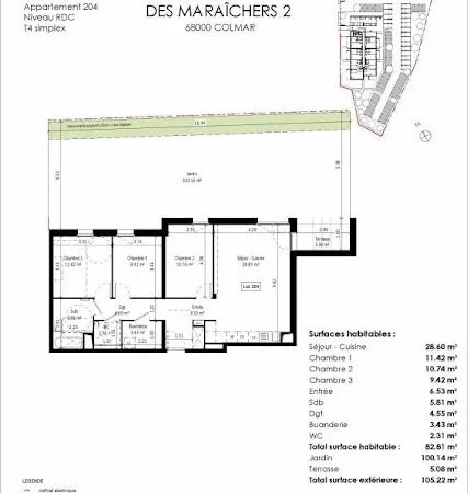 Appartement 4 pièces 83 m²