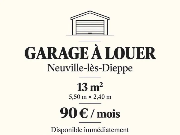 Garage à louer - Neuville-lès-Dieppe - 90 /mois