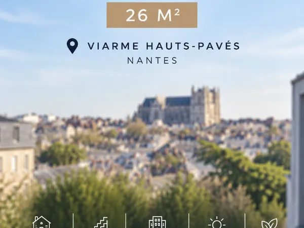 NANTES - - HAUTS-PAVÉS - - VIARME - - STUDIO 26M2 - - CALME - - LUMINEUX